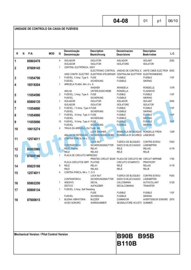 New Holland B90B, B95B, B110B Backhoe Loader Parts Catalogue 84381294 2 New Holland B90B, B95B, B110B Backhoe Loader Parts Catalogue 84381294-2