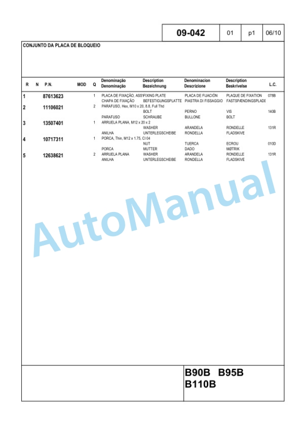 New Holland B90B, B95B, B110B Backhoe Loader Parts Catalogue 84381294 5 New Holland B90B, B95B, B110B Backhoe Loader Parts Catalogue 84381294-5