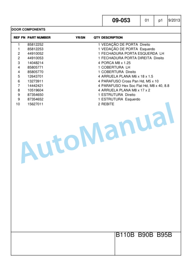 New Holland B90B, B95B, B110B Backhoe Loader Service Parts Catalogue 47493010 5 New Holland B90B, B95B, B110B Backhoe Loader Service Parts Catalogue 47493010-5