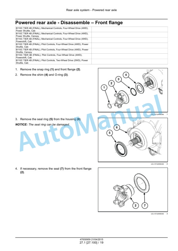 New Holland B95C, B95CTC, B110C Tier 4B Final Tractor Loader Backhoe Service Manual 47881801 3 New Holland B95C, B95CTC, B110C Tier 4B Final Tractor Loader Backhoe Service Manual 47881801 - Image 3