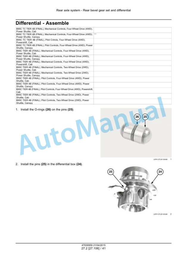 New Holland B95C, B95CTC, B110C Tier 4B Final Tractor Loader Backhoe Service Manual 47881801 4 New Holland B95C, B95CTC, B110C Tier 4B Final Tractor Loader Backhoe Service Manual 47881801 - Image 4