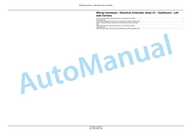 New Holland B95C, B95CTC, B110C Tier 4B Final Tractor Loader Backhoe Service Manual 47881804 3 New Holland B95C, B95CTC, B110C Tier 4B Final Tractor Loader Backhoe Service Manual 47881804-3