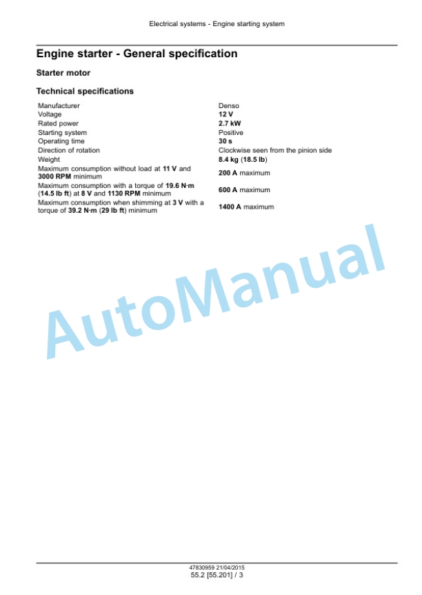 New Holland B95C, B95CTC, B110C Tier 4B Final Tractor Loader Backhoe Service Manual 47881805 5 New Holland B95C, B95CTC, B110C Tier 4B Final Tractor Loader Backhoe Service Manual 47881805-5