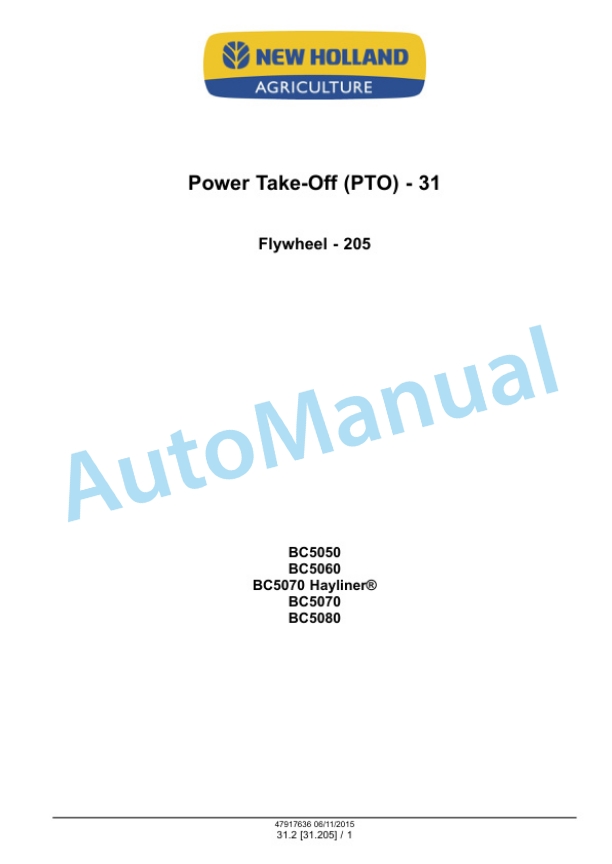 New Holland BC5050, BC5060, BC5070, BC5070 Hayliner, BC5080 Square Baler Service Manual 47936443 2 New Holland BC5050, BC5060, BC5070, BC5070 Hayliner, BC5080 Square Baler Service Manual 47936443 - Image 2