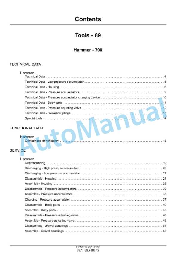 New Holland CB 80S, CB 90S, CB 135S Hydraulic Breaker Service Manual 51553916 3 New Holland CB 80S, CB 90S, CB 135S Hydraulic Breaker Service Manual 51553916-3