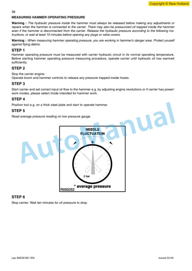 New Holland CB Series Hydraulic Hammer Service Manual 6036722103 2 New Holland CB Series Hydraulic Hammer Service Manual 6036722103-2