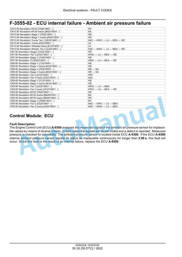 New Holland CR7.80 Revelation, CR7.90 Revelation, CR8.80 Revelation, CR8.90 Revelation, CR9.80 Revelation, CR9.90 Revelation, CR10.90 Revelation Combine Service Manual 90365208 5 New Holland CR7.80 Revelation, CR7.90 Revelation, CR8.80 Revelation, CR8.90 Revelation, CR9.80 Revelation, CR9.90 Revelation, CR10.90 Revelation Combine Service Manual 90365208 - Image 5