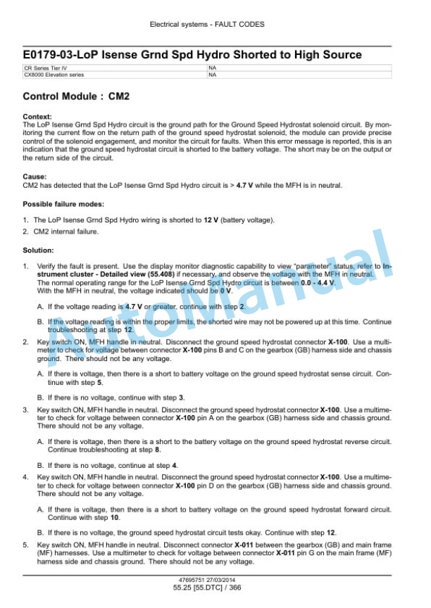 New Holland CR9090, CX8080, CX8090 Elevation Tier 4A Combine Service Manual 47695751 4 New Holland CR9090, CX8080, CX8090 Elevation Tier 4A Combine Service Manual 47695751 - Image 4
