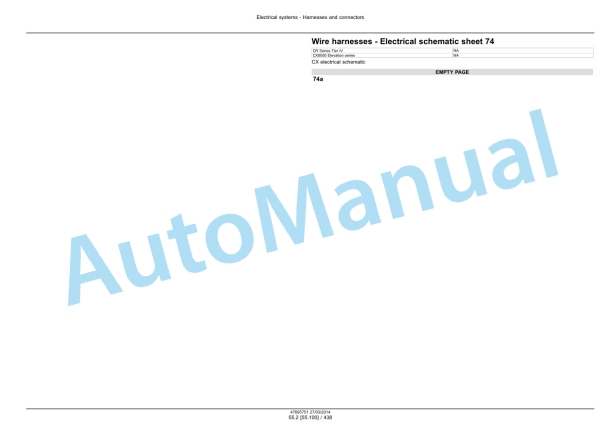 New Holland CR9090, CX8080, CX8090 Elevation Tier 4A Combine Service Manual 47712612-4