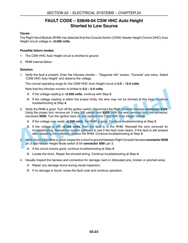 New Holland CR920, CR940, CR960, CR970 Combine Repair Manual 87600566 3 New Holland CR920, CR940, CR960, CR970 Combine Repair Manual 87600566-3