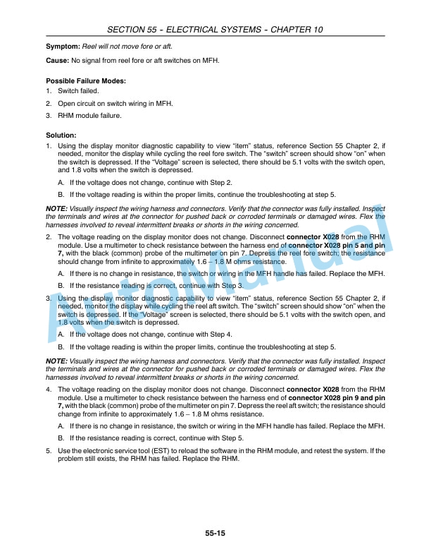New Holland CR940, CR960, CR970 Combine Repair Manual 87682457 5 New Holland CR940, CR960, CR970 Combine Repair Manual 87682457-5