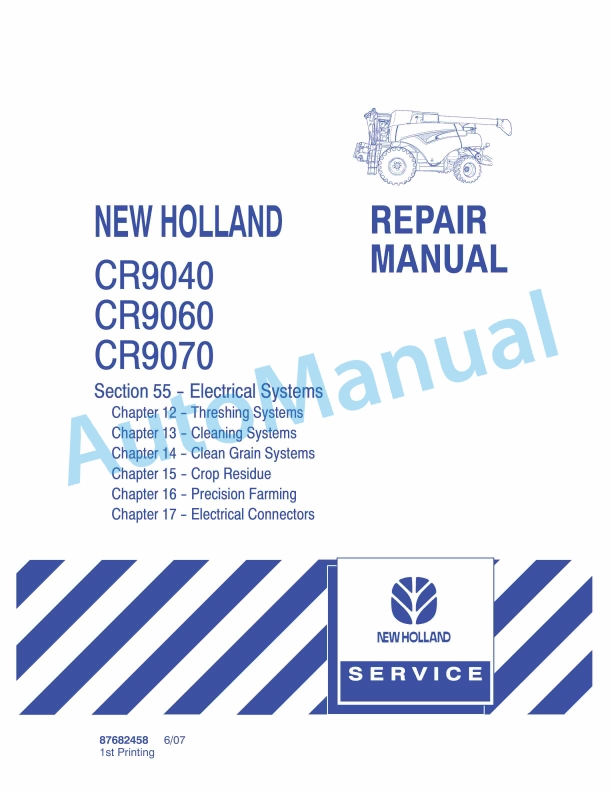 New Holland CR940, CR960, CR970 Combine Repair Manual 87682458