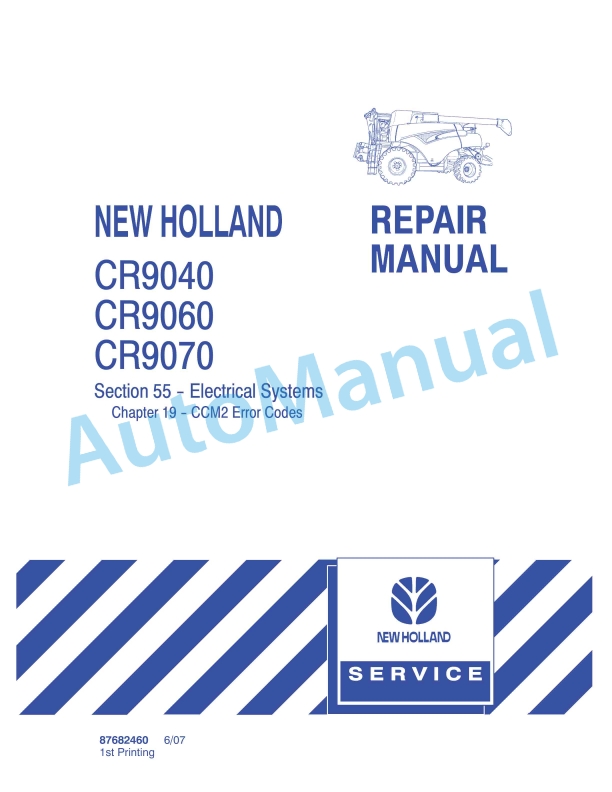 New Holland CR940, CR960, CR970 Combine Repair Manual 87682460