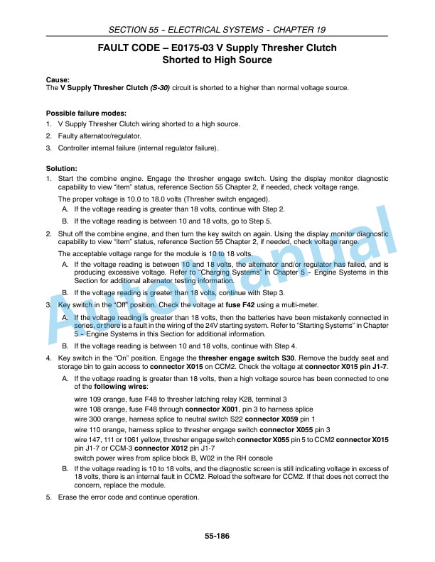 New Holland CR940, CR960, CR970 Combine Repair Manual 87682460 4 New Holland CR940, CR960, CR970 Combine Repair Manual 87682460-4