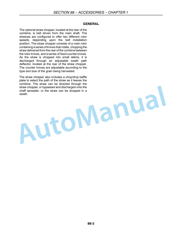New Holland CR940, CR960, CR970 Combine Repair Manual 87682466 3 New Holland CR940, CR960, CR970 Combine Repair Manual 87682466-3