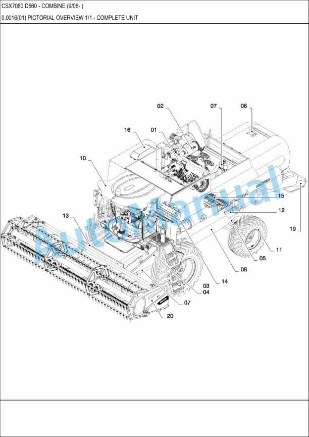 New Holland CSX7080 D660 Combine Operation and Maintenance Manual
