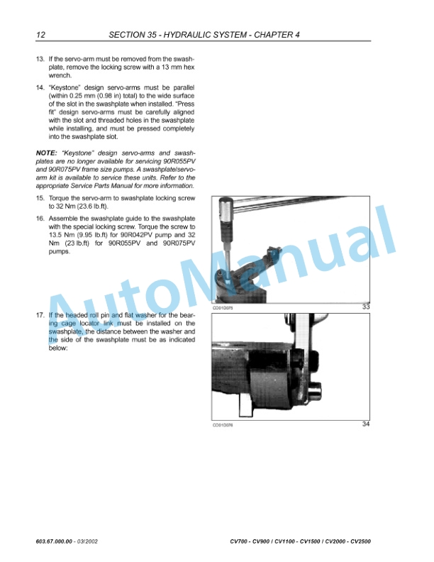 New Holland CV700, CV900, CV1100, CV1500, CV2000, CV2500 Compactor Service Manual 6036700000 4 New Holland CV700, CV900, CV1100, CV1500, CV2000, CV2500 Compactor Service Manual 6036700000 - Image 4