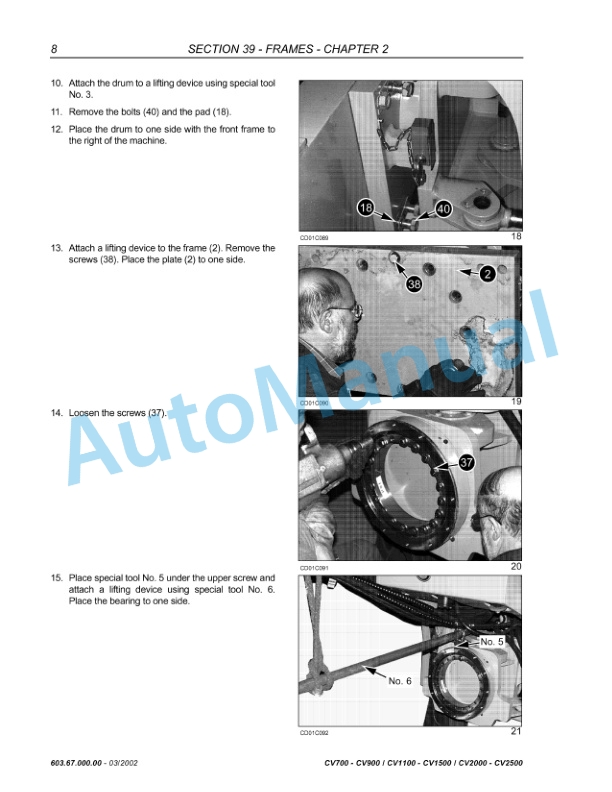 New Holland CV700, CV900, CV1100, CV1500, CV2000, CV2500 Compactor Service Manual 6036700000 5 New Holland CV700, CV900, CV1100, CV1500, CV2000, CV2500 Compactor Service Manual 6036700000 - Image 5