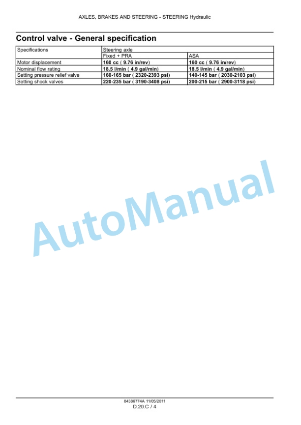 New Holland CX5000, CX6000 Series Combine Service Manual 84386774A 4 New Holland CX5000, CX6000 Series Combine Service Manual 84386774A-4