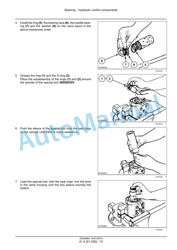 Alternative view of New Holland CX5080 Elevation, CX5090 Elevation, CX5090 Laterale, CX5090 Hillside, CX6080 Elevation, CX6090 Elevation, CX6090 Laterale Combine Service Manual 47824864