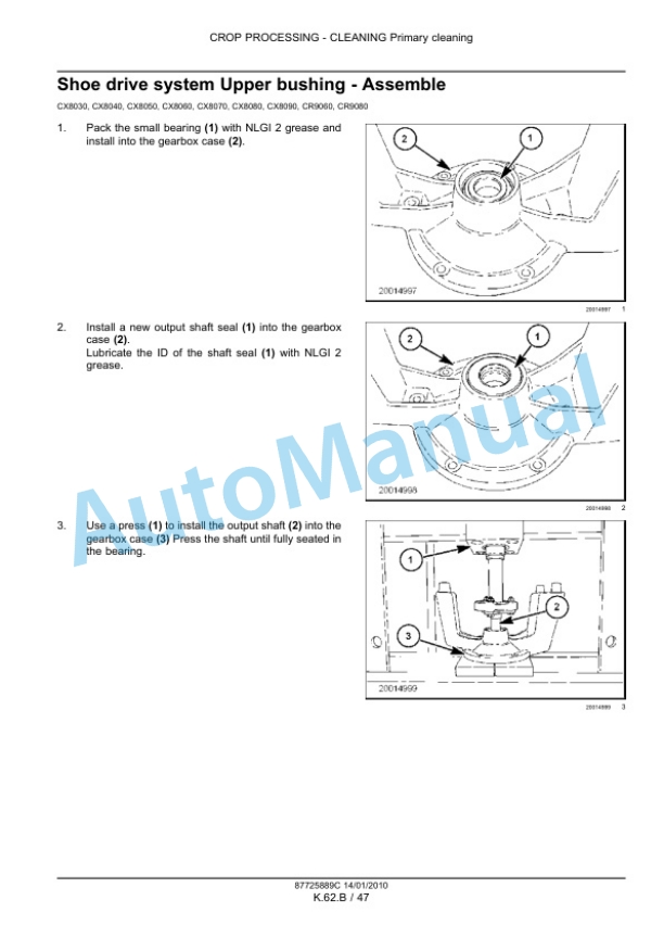 New Holland CX8030 - CR9090 Elevation Combine Repair Manual 87725889B1 5 New Holland CX8030 - CR9090 Elevation Combine Repair Manual 87725889B1-5
