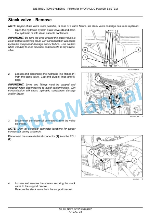 New Holland CX8070, CX8080, CX8090 Combine Repair Manual 87690998 3 New Holland CX8070, CX8080, CX8090 Combine Repair Manual 87690998-3