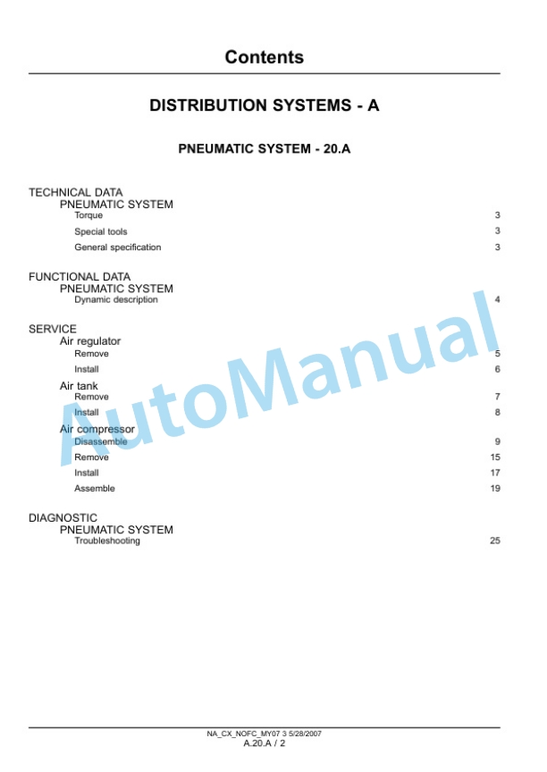 New Holland CX8070, CX8080, CX8090 Combine Repair Manual 87690998 5 New Holland CX8070, CX8080, CX8090 Combine Repair Manual 87690998-5