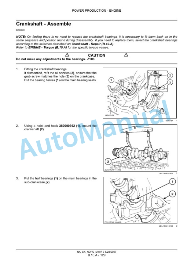 New Holland CX8070, CX8080, CX8090 Combine Repair Manual 87691006 3 New Holland CX8070, CX8080, CX8090 Combine Repair Manual 87691006-3