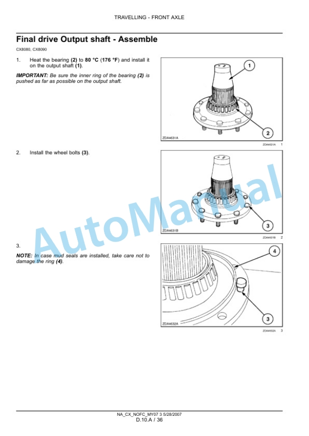 New Holland CX8070, CX8080, CX8090 Combine Repair Manual 87691008 2 New Holland CX8070, CX8080, CX8090 Combine Repair Manual 87691008-2