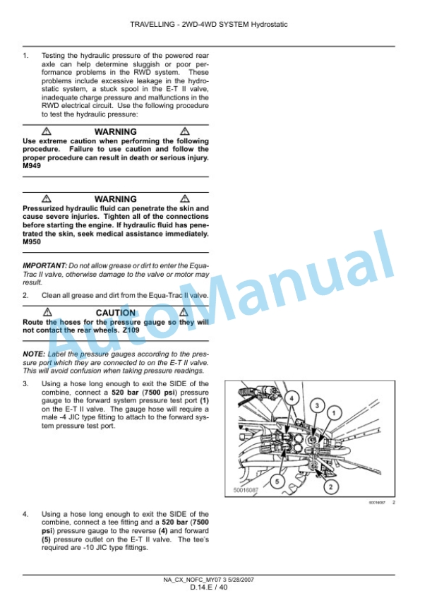 New Holland CX8070, CX8080, CX8090 Combine Repair Manual 87691008 4 New Holland CX8070, CX8080, CX8090 Combine Repair Manual 87691008-4