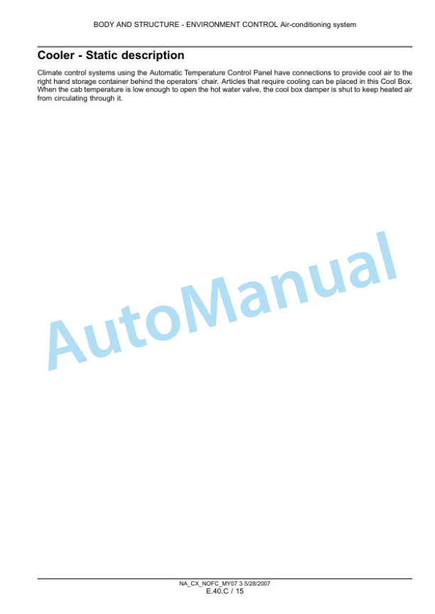 New Holland CX8070, CX8080, CX8090 Combine Repair Manual 87691009 4 New Holland CX8070, CX8080, CX8090 Combine Repair Manual 87691009-4