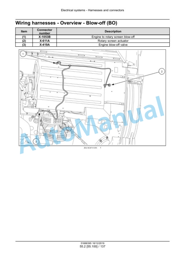 Alternative view of New Holland CX8.80, CX8.90 Combine Service Manual 51666395