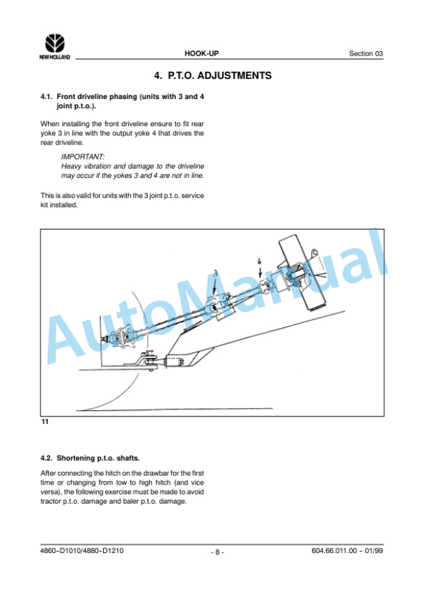 New Holland D1010, 4860, D1210, 4880, 590, 595 Repair Manual 6046601100 2 New Holland D1010, 4860, D1210, 4880, 590, 595 Repair Manual 6046601100-2