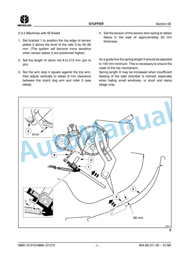 New Holland D1010, 4860, D1210, 4880, 590, 595 Repair Manual 6046601100 3 New Holland D1010, 4860, D1210, 4880, 590, 595 Repair Manual 6046601100-3