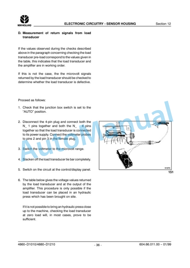 New Holland D1010, 4860, D1210, 4880, 590, 595 Repair Manual 6046601100 5 New Holland D1010, 4860, D1210, 4880, 590, 595 Repair Manual 6046601100-5