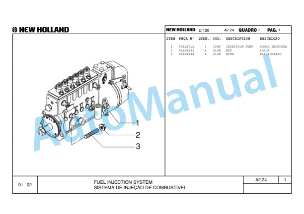 New Holland D130 Crawler Tractor Parts Catalogue 75314372 BR 2 New Holland D130 Crawler Tractor Parts Catalogue 75314372 BR-2