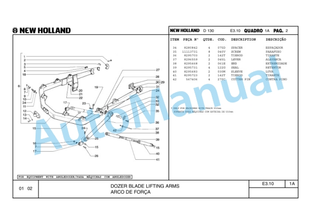 New Holland D130 Crawler Tractor Parts Catalogue 75314372 BR 4 New Holland D130 Crawler Tractor Parts Catalogue 75314372 BR-4