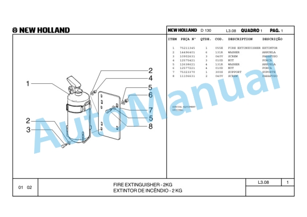 New Holland D130 Crawler Tractor Parts Catalogue 75314372 BR 5 New Holland D130 Crawler Tractor Parts Catalogue 75314372 BR-5