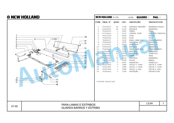 New Holland D170 Crawler Tractor Parts Catalogue 75314378 BR 5 New Holland D170 Crawler Tractor Parts Catalogue 75314378 BR-5