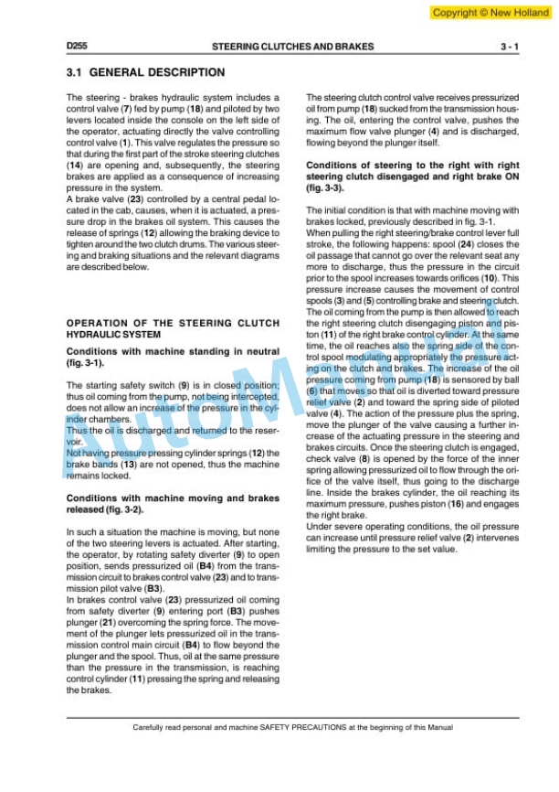 New Holland D255 Crawler Dozer Service Manual 84568074A 3 New Holland D255 Crawler Dozer Service Manual 84568074A-3