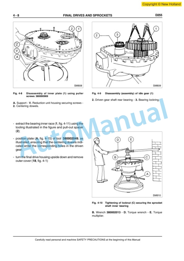 New Holland D255 Crawler Dozer Service Manual 84568074A 4 New Holland D255 Crawler Dozer Service Manual 84568074A-4