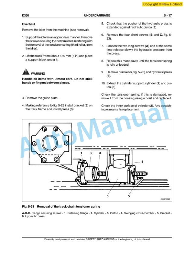 New Holland D350 Crawler Dozer Service Manual 84568077A 5 New Holland D350 Crawler Dozer Service Manual 84568077A-5