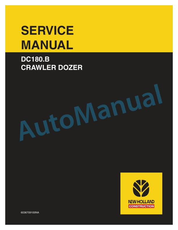 New Holland DC180.B Crawler Dozer Service Manual 6036709100NA