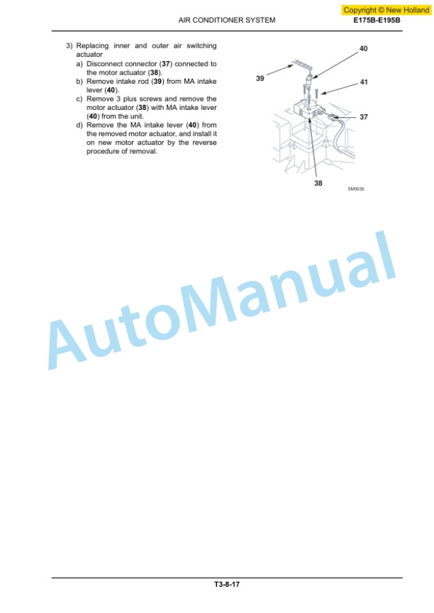 New Holland E175B, E195B ROPS Tier III Crawler Excavator Workshop Manual 87690582A 3 New Holland E175B, E195B ROPS Tier III Crawler Excavator Workshop Manual 87690582A-3