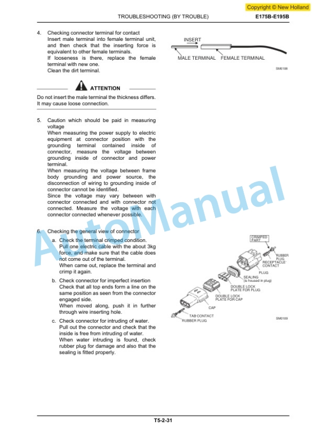New Holland E175B, E195B ROPS Tier III Crawler Excavator Workshop Manual 87690582A 4 New Holland E175B, E195B ROPS Tier III Crawler Excavator Workshop Manual 87690582A-4