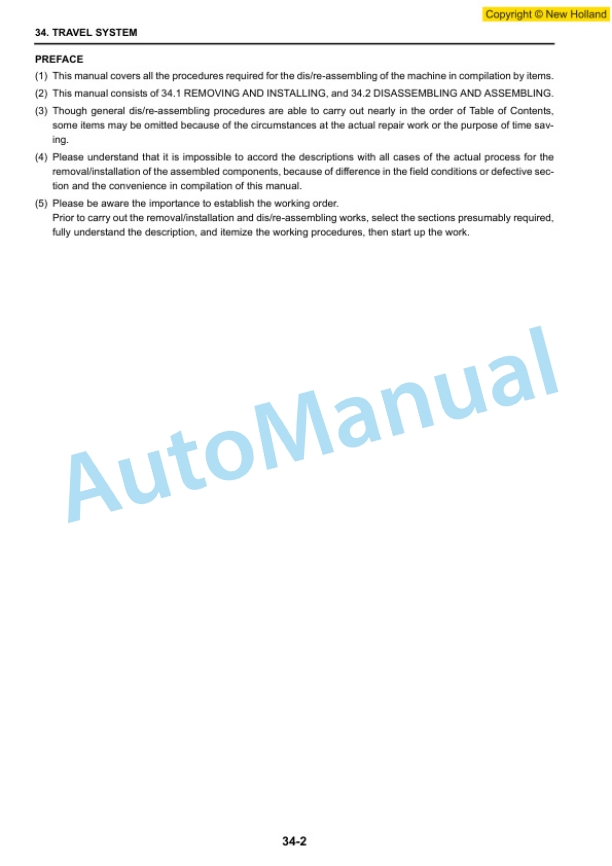 New Holland E18SR Mini Excavator Service Manual 87677528A 4 New Holland E18SR Mini Excavator Service Manual 87677528A-4