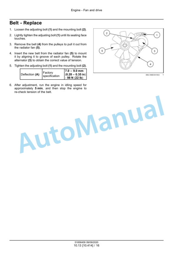 Alternative view of New Holland E19C Mini Excavator Service Manual 51656409