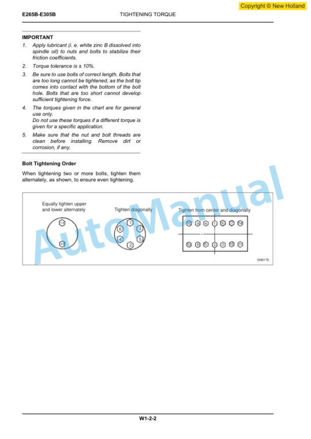New Holland E265B, E305B Crawler Excavator Workshop Manual 87746510A 4 New Holland E265B, E305B Crawler Excavator Workshop Manual 87746510A-4