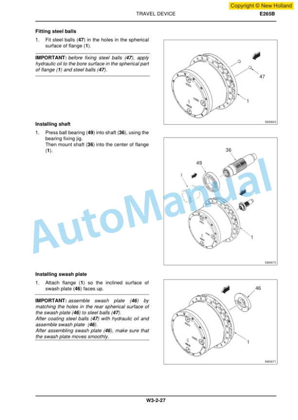 New Holland E265B, E305B Crawler Excavator Workshop Manual 87746510A 5 New Holland E265B, E305B Crawler Excavator Workshop Manual 87746510A-5
