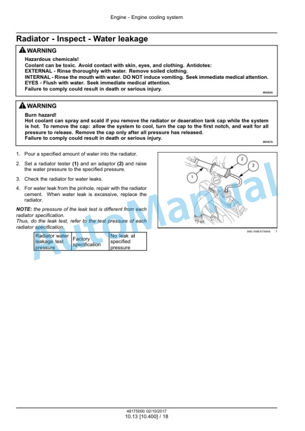 Alternative view of New Holland E30C Mini Excavator Service Manual 48175000